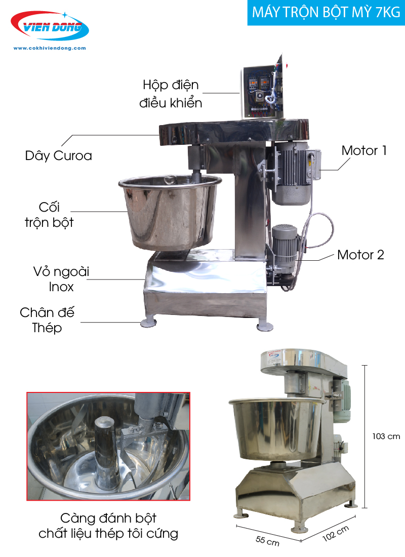 đặc điểm của máy trộn bột