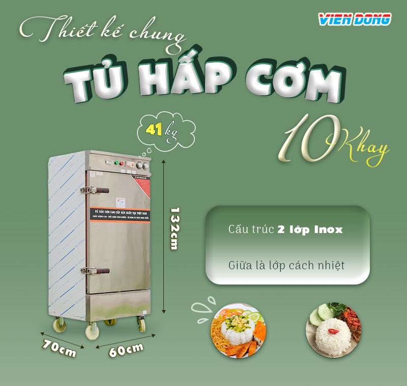 tủ hấp cơm 10 khay