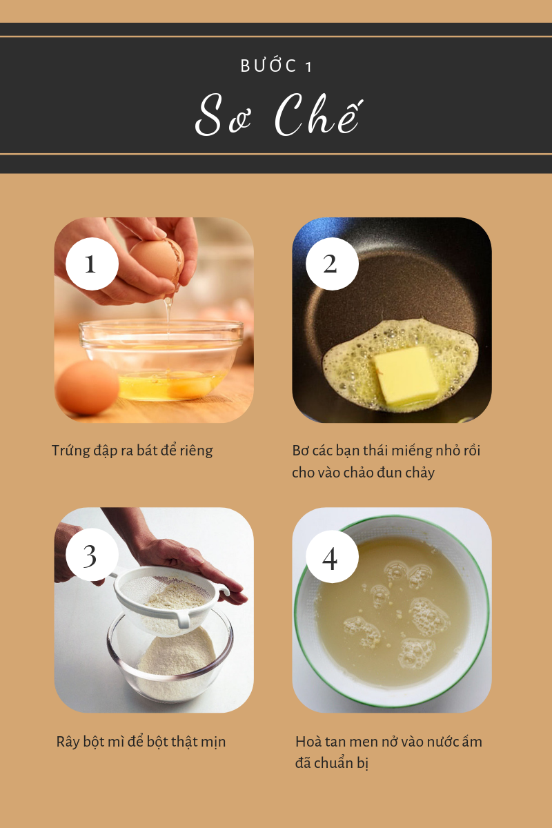 Sơ chế bánh bao trứng sữa